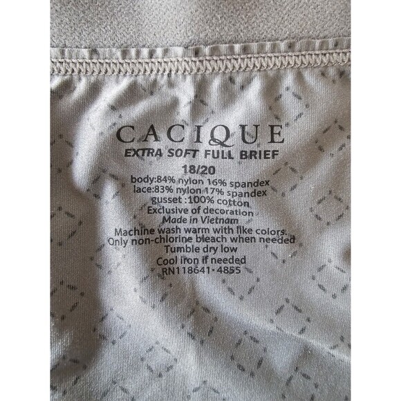 Cacique Panties Womens Gray Full Leg Brief Panty Size 18 / 20 - Picture 7 of 8
